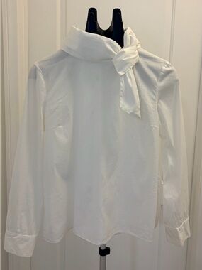 Prada Off white/ Ivory scarf neck women cotton shirts